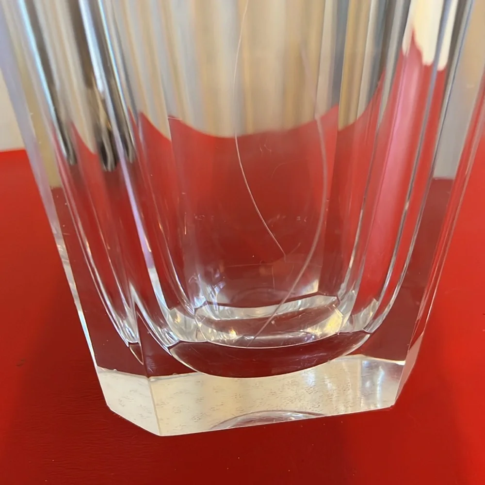 Elegant Soliflorvase Aus Kristall Daum Clear Glass Vase 7.75”H 4.65”W 2.60”D